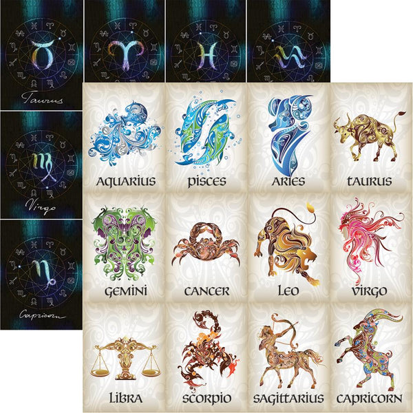 What's Your Sign? Double-Sided Cardstock 12"X12", What's Your Sign - Scrapbooking Fairies