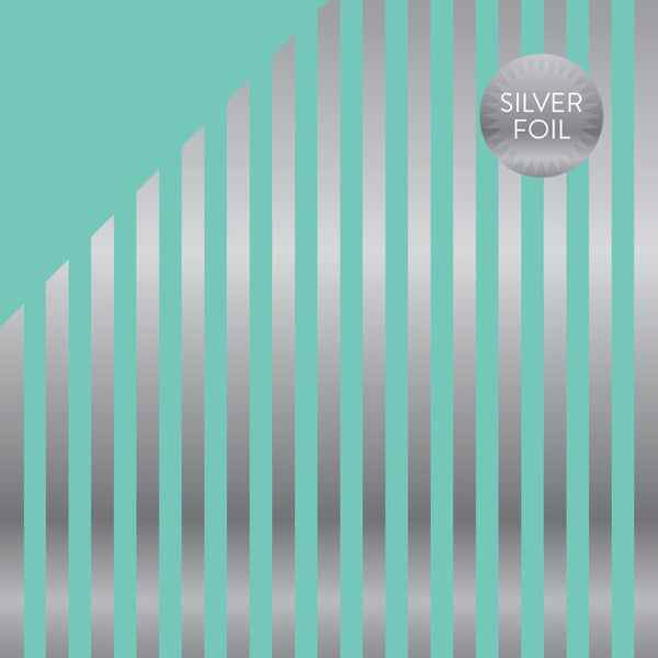Echo Park Paper Co. Double-Sided Foiled Stripe Cardstock 12"X12" Mint W/Silver - Scrapbooking Fairies