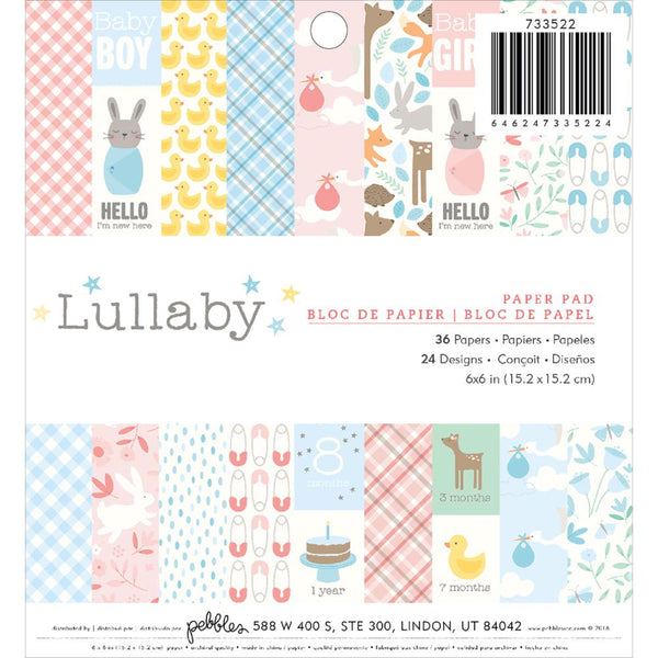 Pebbles Single-Sided Paper Pad 6"X6" 36/Pkg, Lullaby