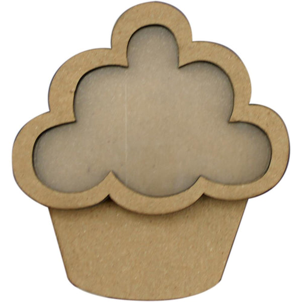 Clear Scraps Chipboard & Acrylic Shaker Shape 3.5"X4.5", Cupcake - Scrapbooking Fairies