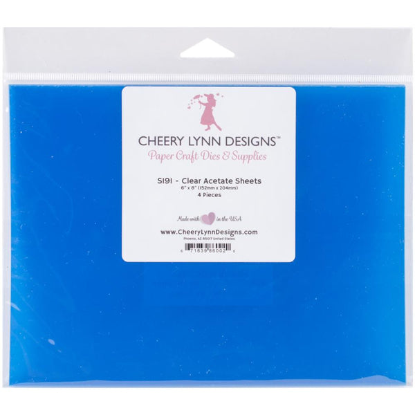 Cheery Lynn Designs, Acetate Sheets 6"X8", Clear,  4/Pkg - Scrapbooking Fairies