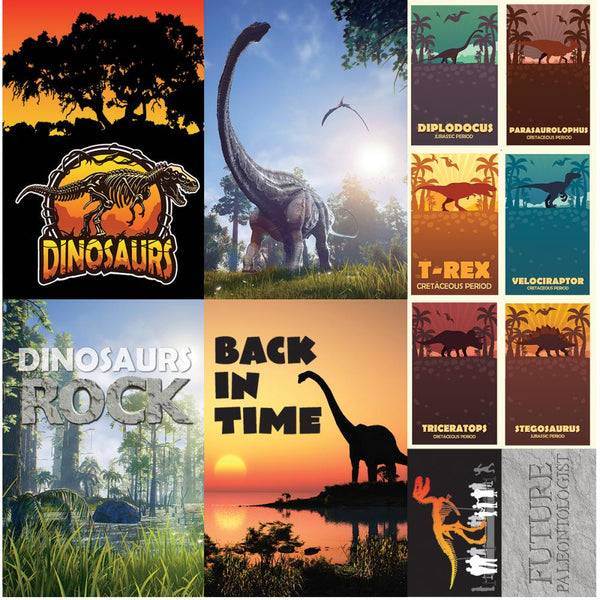 Dinosaur Land Poster Stickers 12"X12"
