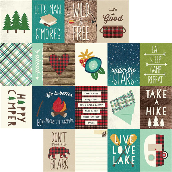 Simple Stories, Cabin Fever Double-Sided Elements Cardstock 12"X12", 3"X4" Journaling Cards