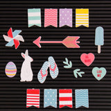 DCWV Letterboard Icons, Spring/Summer (18 pcs) - Scrapbooking Fairies