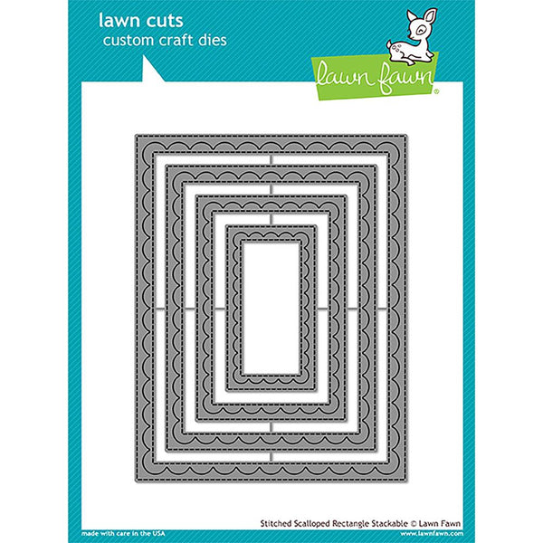 Lawn Cuts Custom Craft Stackables Dies, Outside In Stitched Scalloped Rectangle