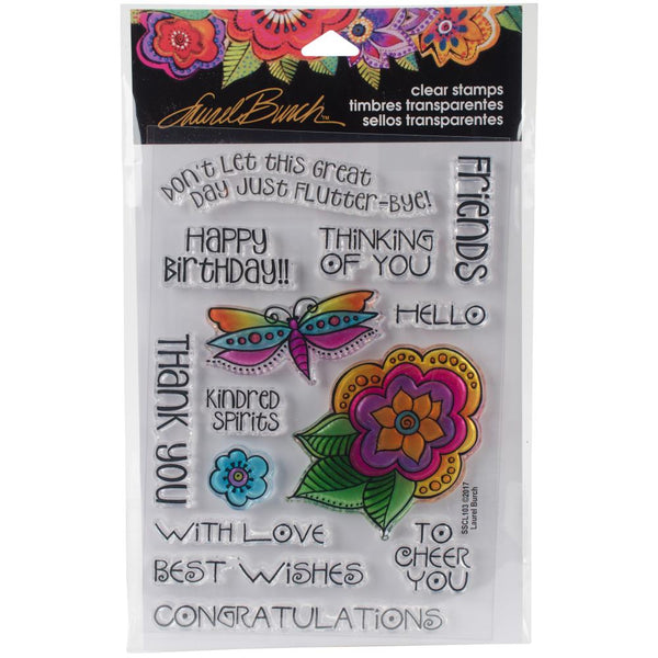 Stampendous, Laurel Burch, Floral Greetings, Clear Stamps