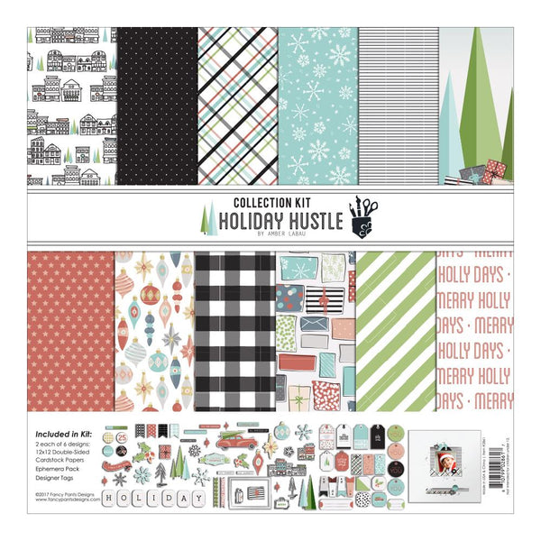 Holiday Hustle Collection Kit 12"X12" by Amber Labau - Scrapbooking Fairies