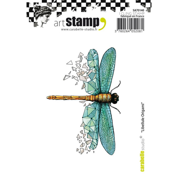 Carabelle Studio Cling Stamp A7, Dragonfly Origami - Scrapbooking Fairies