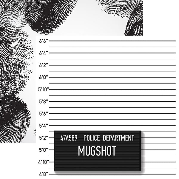 Reminisce, Police Double-Sided Cardstock 12"X12", Mugshot
