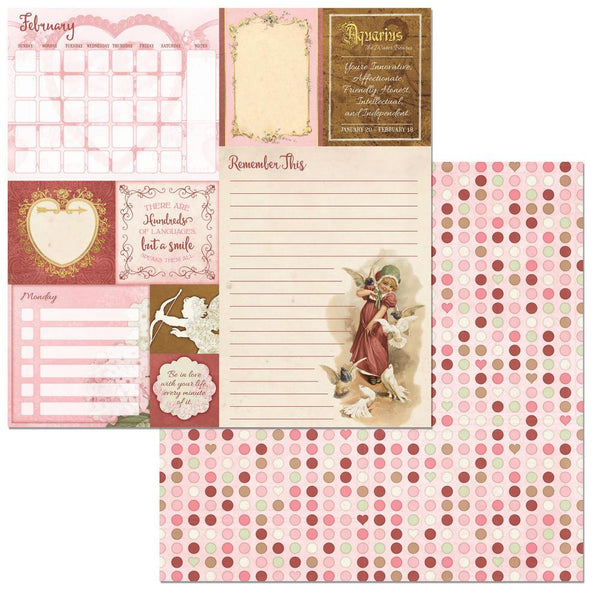 BoBunny, On This Day Double-Sided Cardstock 12"X12", February - Scrapbooking Fairies