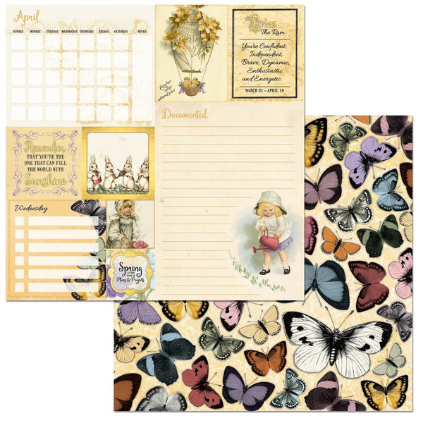BoBunny, On This Day Double-Sided Cardstock 12"X12", April - Scrapbooking Fairies