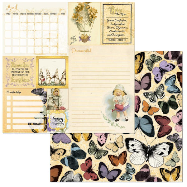 BoBunny, On This Day Double-Sided Cardstock 12"X12", April - Scrapbooking Fairies