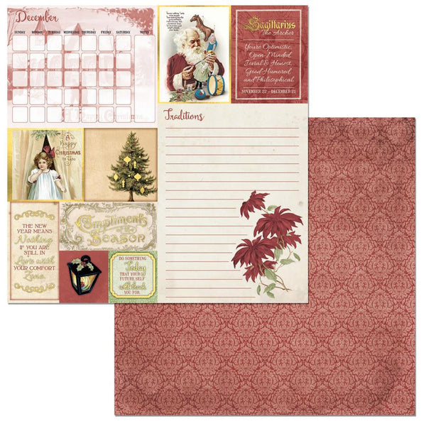 BoBunny, On This Day Double-Sided Cardstock 12"X12", December - Scrapbooking Fairies