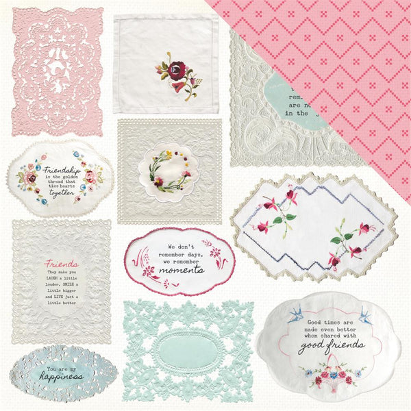 Kaisercraft, Miss Betty Collection, Double-Sided Cardstock 12"X12", Handkerchief (P2484)