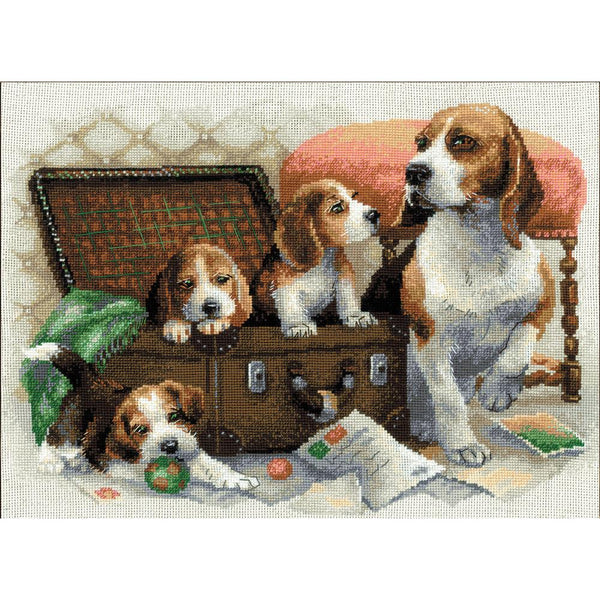 Riolis, Canine Family Counted Cross Stitch Kit. Beagles