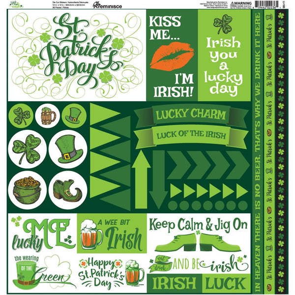 Luck Of The Irish Element Stickers 12"X12"