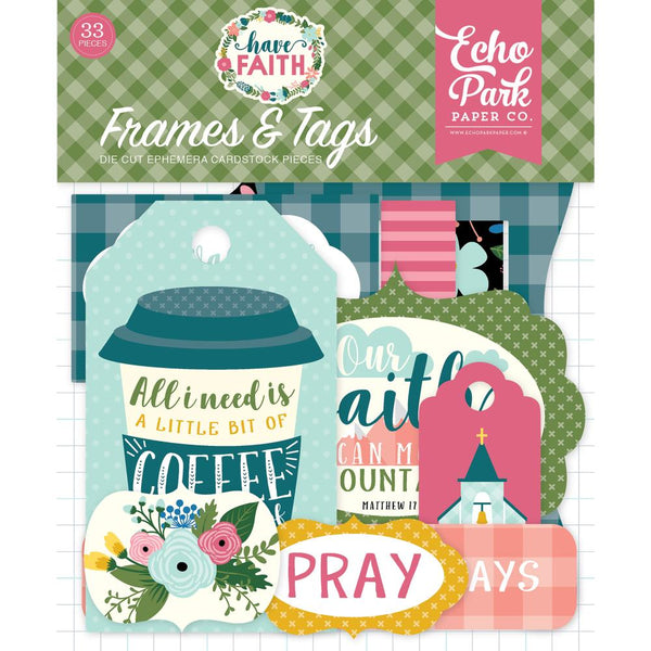 Have Faith Cardstock Die-Cuts 33/Pkg, Frames & Tags