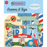 Carta Bella Cardstock Ephemera 33/Pkg, Frames & Tags, Passport