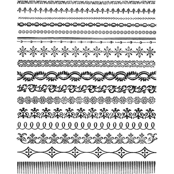 Stampers Anonymous - Tim Holtz, Cling Stamps 7"X8.5", Ornate Trims - Scrapbooking Fairies