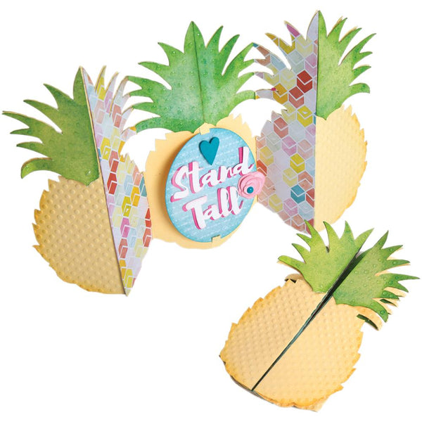 Sizzix Thinlits Dies By Jen Long, Pineapple Fold-A-Long Card