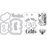 Sizzix Framelits Die & Stamp Set By Lindsey Serata 5/Pkg, Love You A Latke
