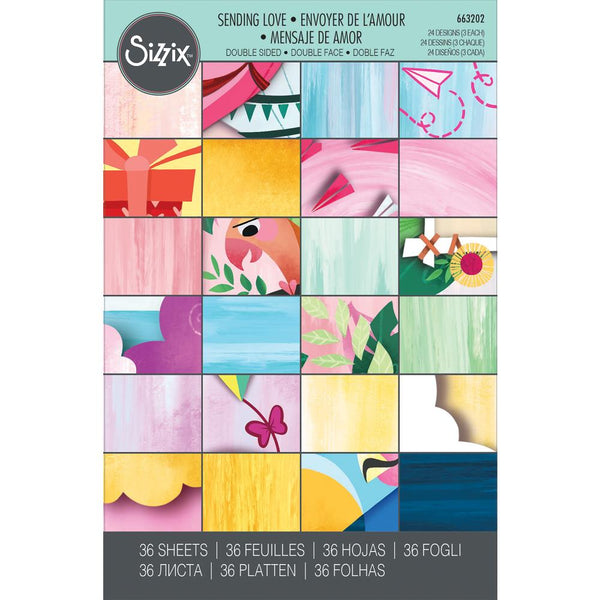 Sizzix Double-Sided Cardstock Pad 4"X6" 36/Pkg, Sending Love