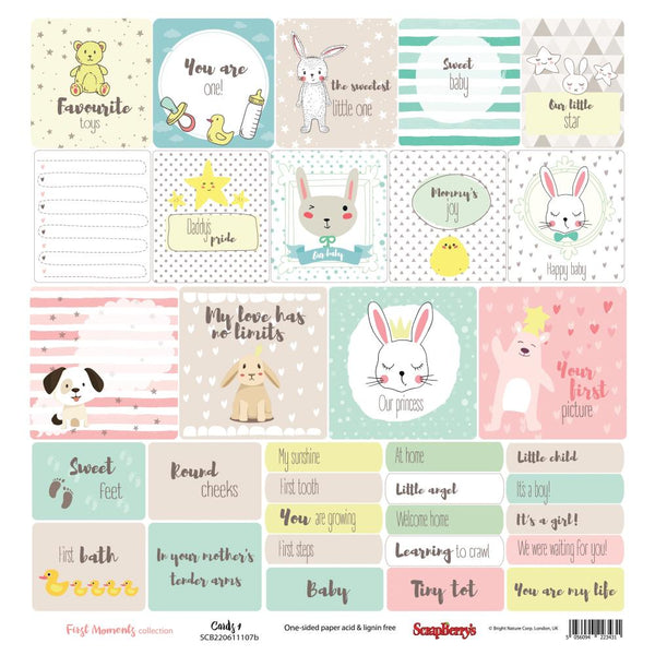 ScrapBerry's First Moments Single-Sided Cardstock 12"X12", Cards #1