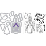 Sizzix Framelits Die & Stamp Set By Katelyn Lizardi 9/Pkg, Church, Peace On Earth