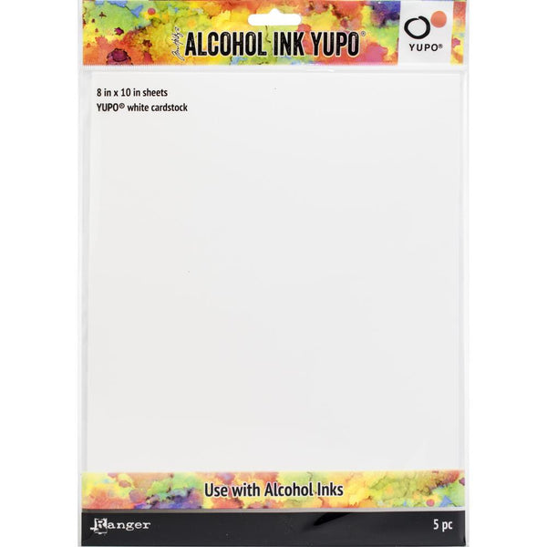 Tim Holtz Alcohol Ink White Yupo Paper, 86lb 5/Pkg, 8"x10"
