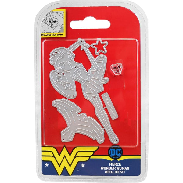 DC Comics Wonder Woman Die and Face Stamp Set, Fierce Wonder Woman