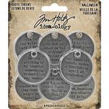 Tim Holtz, Idea-Ology Metal Quote Tokens 8/Pkg, Halloween (TH93733)