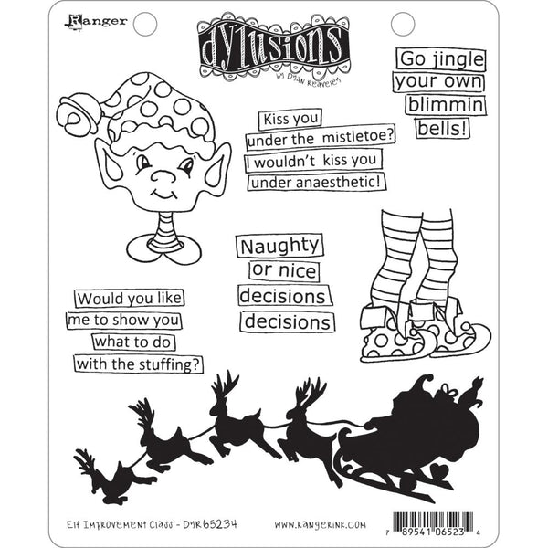 Dyan Reaveley's Dylusions Cling Stamp Collections 8.5"X7", Elf Improvement Class