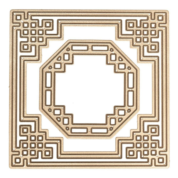 Spellbinders Shapeabilities Dies By Lene Lok, Chinese Knot Frame 2.3" To 4.15"