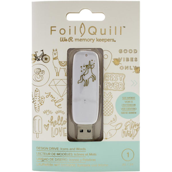 American Crafts, We R Memory Keepers, Foil Quill USB Artwork Drive, Icons & Words