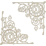 Couture Creations Gentlemans Emporium Chipboard 2/Pkg, Ticking Corner