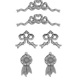 Tim Holtz Idea-Ology Metal Adornments 6/Pkg, Ribbons & Bows