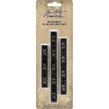 Tim Holtz Idea-Ology Metal Ruler Measurements 3/Pkg, 0.5" High In Assorted Lengths
