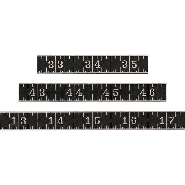 Tim Holtz Idea-Ology Metal Ruler Measurements 3/Pkg, 0.5" High In Assorted Lengths