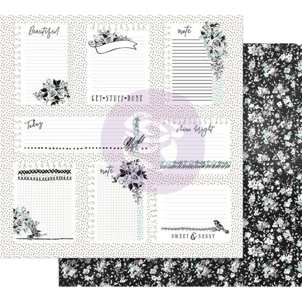 Prima Marketing, Flirty Fleur Foiled Dbl-Sided Cardstock 12"X12", Little Notes