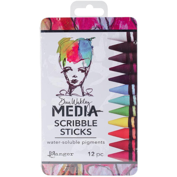 Dina Wakley Media Scribble Sticks 1, 12/Pkg