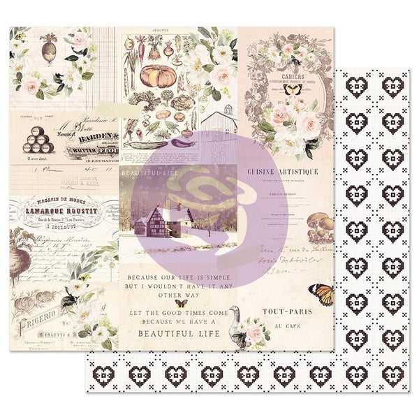 Prima Marketing, Spring Farmhouse Collection,  Foil Double-Sided Cardstock 12X12, Wander