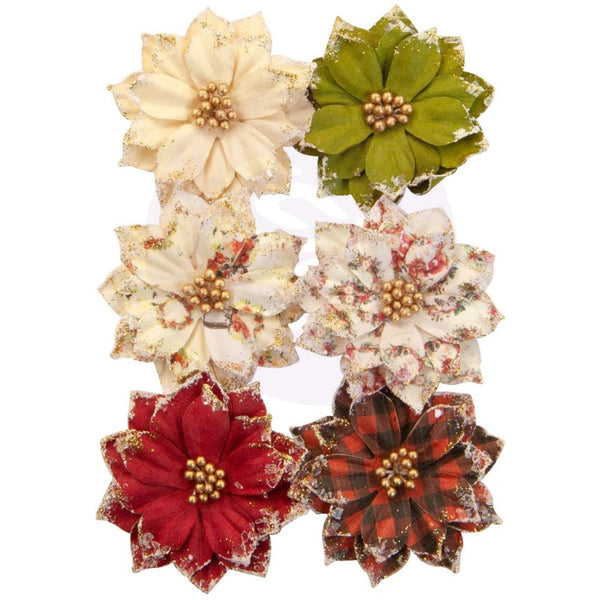 Prima Marketing Mulberry Paper Flowers, Warm Mittens/Christmas In The Country