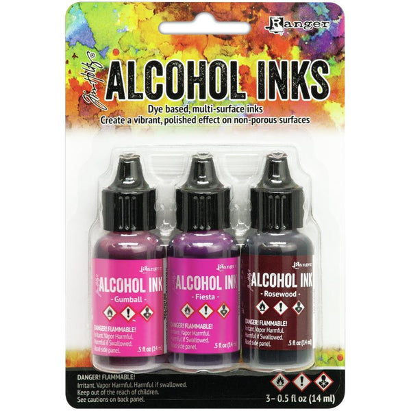 Tim Holtz Alcohol Ink .5oz 3/Pkg (Fiesta, Gumball & Rosewood)