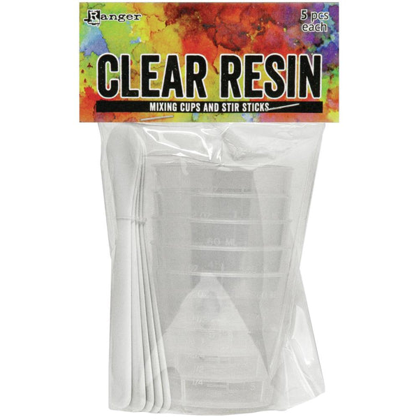 Ranger Clear Resin Mixing Cups & Stir Sticks, (5) Mixing Cups & (5) Stir Sticks