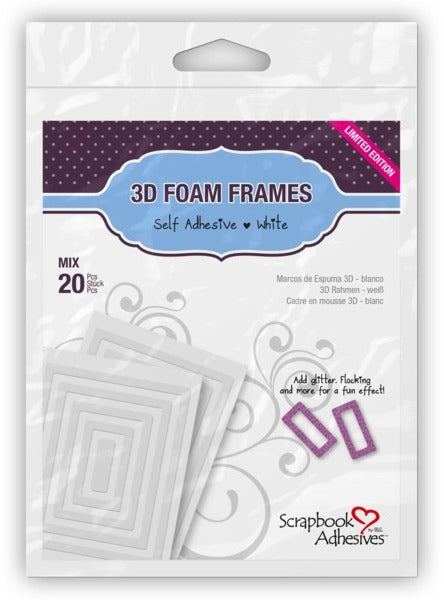 3L Adhesive, Scrapbook Adhesives 3D Foam Shapes 20Pcs, Frames (01212)