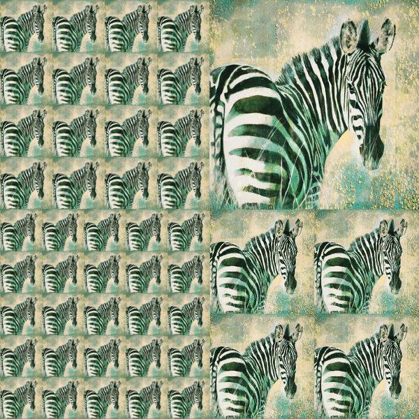 African Safari, 12"x12" Cardstock, Multiple Zebras Small