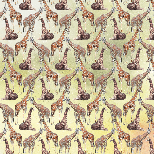 African Safari, 12"x12" Cardstock, Giraffe Pattern