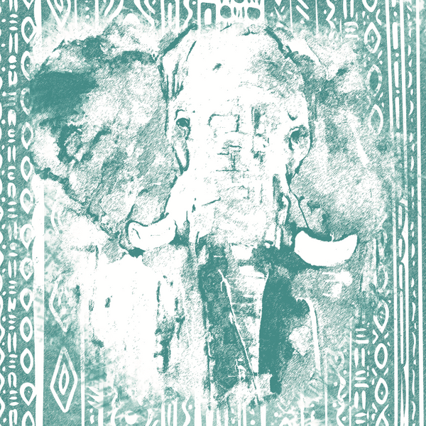 African Safari, 12"x12" Cardstock, Elephant Grunge