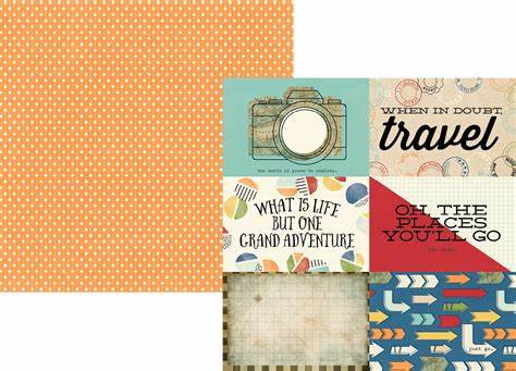 Simple Stories, Travel Notes, Double-Sided Elements Cardstock 4"x6" Horizontal Elements