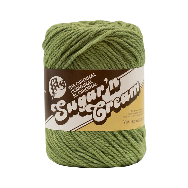 Lily Sugar'n Cream Yarn - Solids, Sage Green (100% Cotton)